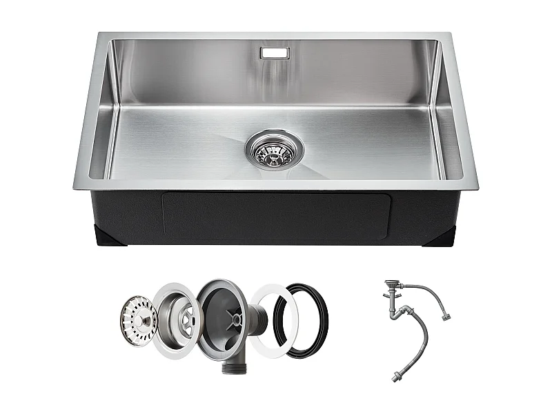 Pia de Cozinha SucceBuy Pia de Cozinha de 76CM em Aço Inoxidável