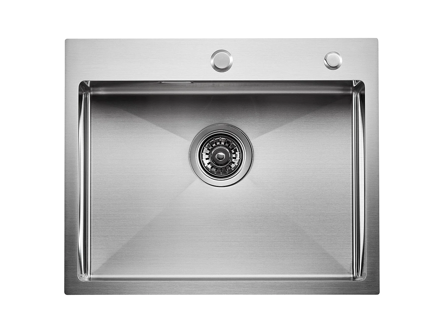 Évier de Cuisine SucceBuy Évier de Cuisine à Montage par le Haut en Acier Inox 304 Cuve Simple 55 cm