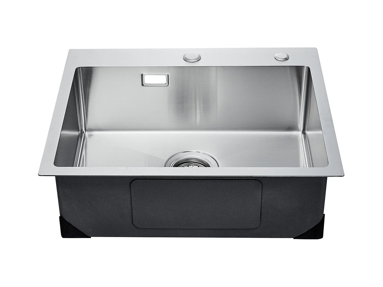 Évier de Cuisine SucceBuy Évier de Cuisine à Montage par le Haut en Acier Inox 304 Cuve Simple 55 cm