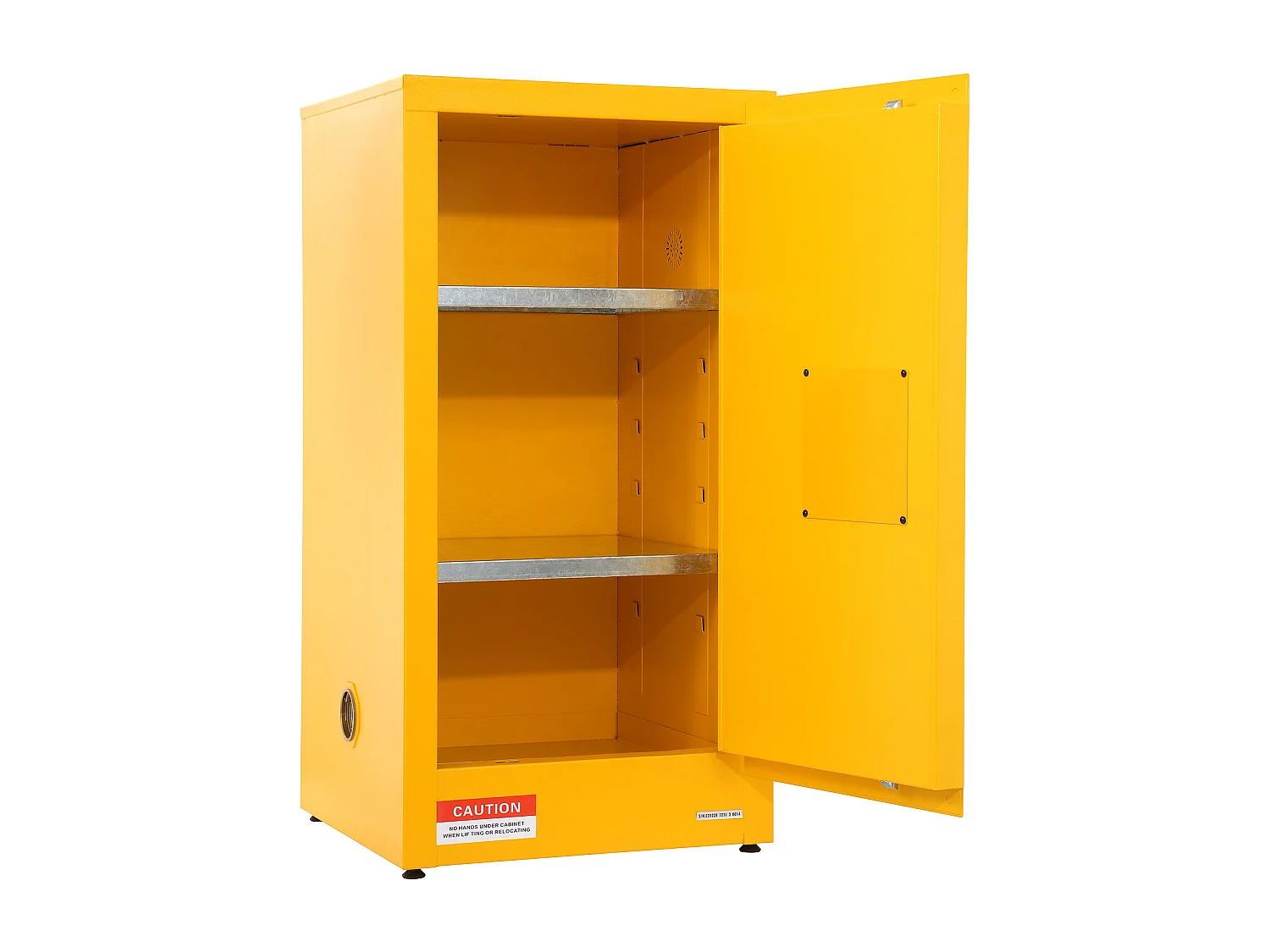 Armoire de Sécurité SucceBuy pour Liquides Inflammables Porte Simple et Fermeture Manuelle Jaune Stockage Dangereux 900 x 460 x 460MM