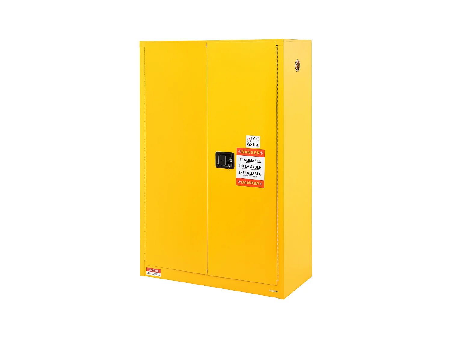 Armoire de Sécurité SucceBuy pour Produits Inflammables 170,3 L 109x46x165,5 Cm, Armoire Coupe-Feu pour Liquides Inflammables, avec 2 Étagères Réglables