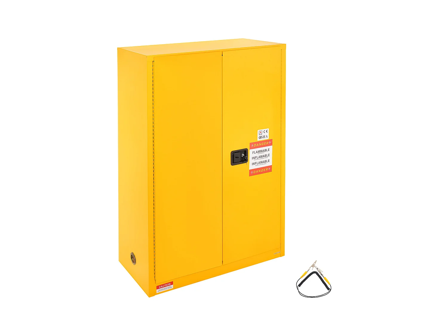 Armoire de Sécurité SucceBuy pour Produits Inflammables 170,3 L 109x46x165,5 Cm, Armoire Coupe-Feu pour Liquides Inflammables, avec 2 Étagères Réglables