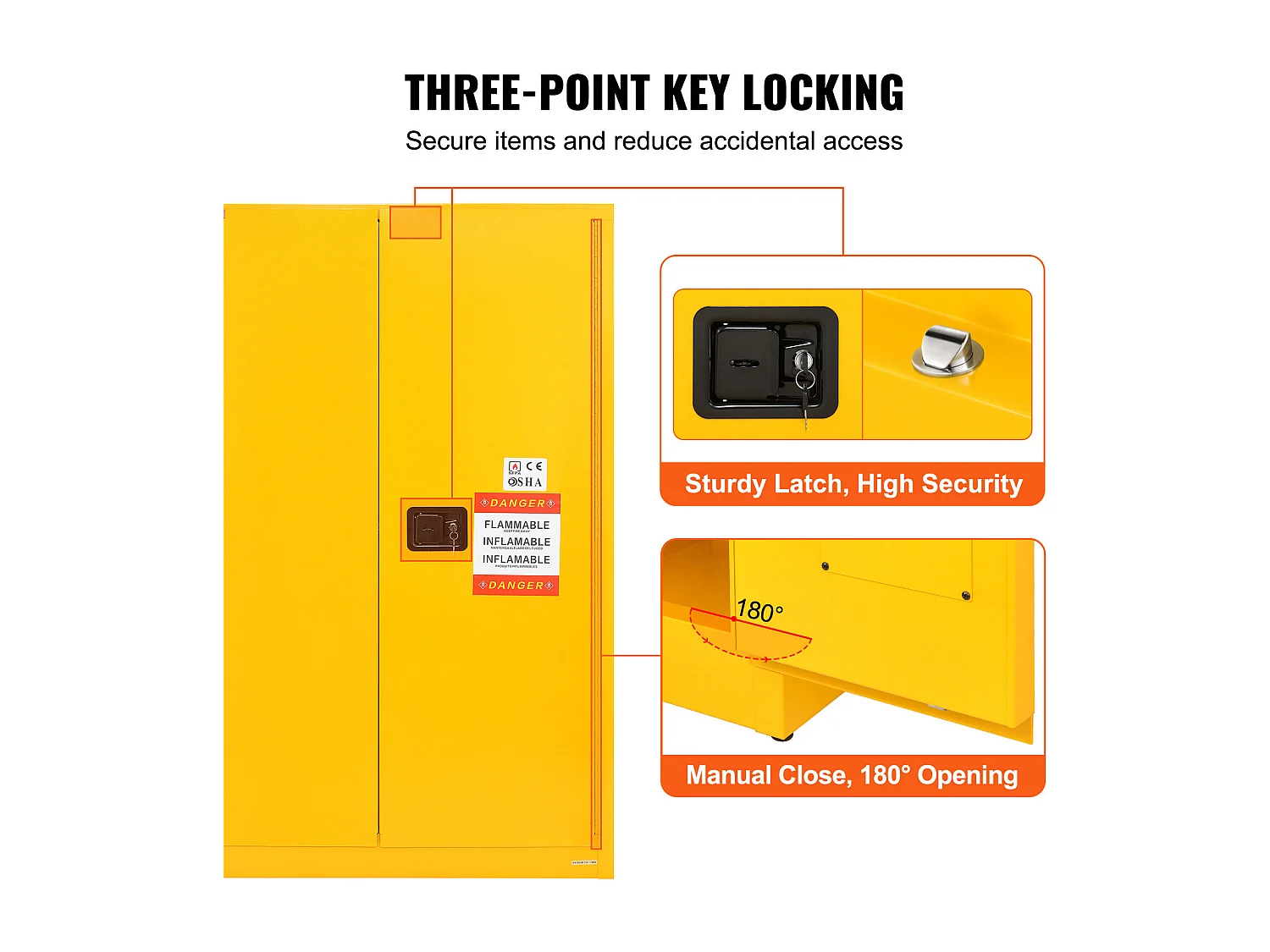 Armadio di Sicurezza SucceBuy per Prodotti Infiammabili 170,3 L 109x46x165,5 Cm, Armadio Ignifugo per Liquidi Infiammabili, con 2 Ripiani Regolabili