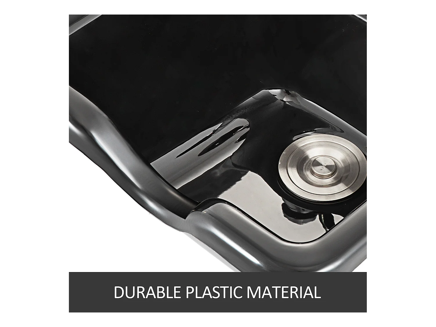 Bac à Shampooing SucceBuy, Bac à Shampooing Plastique ABS, pour Coiffeurs, Centre de Spa, Salon de Coiffure, Salon de Beauté, Maison, Noir