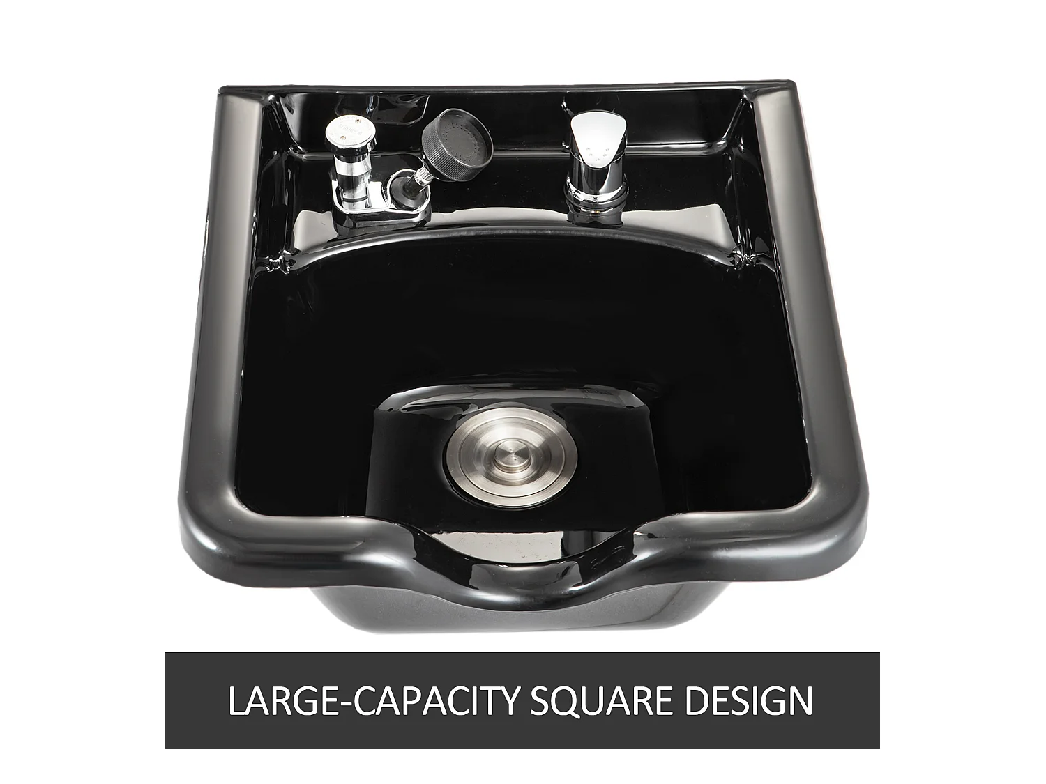 Bac à Shampooing SucceBuy, Bac à Shampooing Plastique ABS, pour Coiffeurs, Centre de Spa, Salon de Coiffure, Salon de Beauté, Maison, Noir