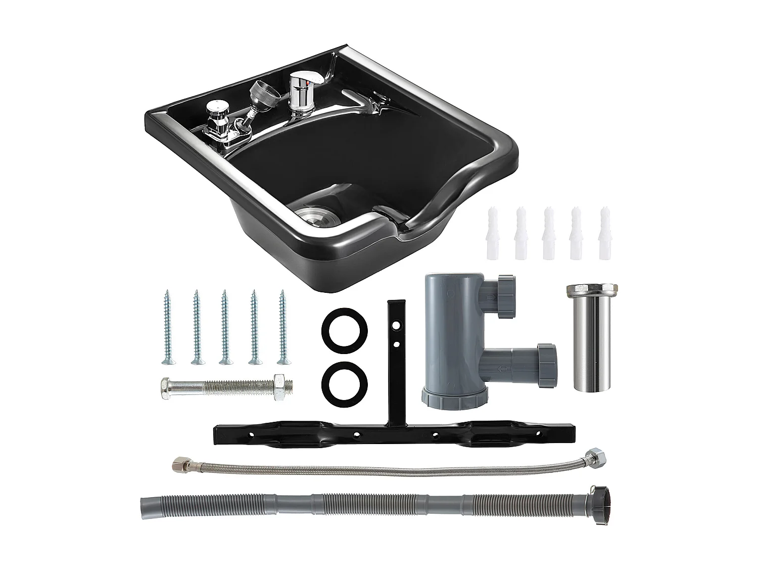 Shampoebak SucceBuy, Shampoebak van ABS-plastic, voor Kappers, Spa-centrum, Kapsalon, Schoonheidssalon, Huis, Zwart