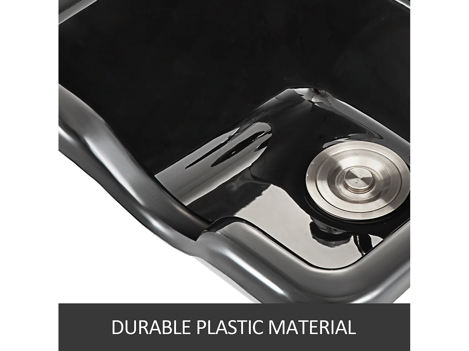 Shampoebak SucceBuy, Shampoebak van ABS-plastic, voor Kappers, Spa-centrum, Kapsalon, Schoonheidssalon, Huis, Zwart