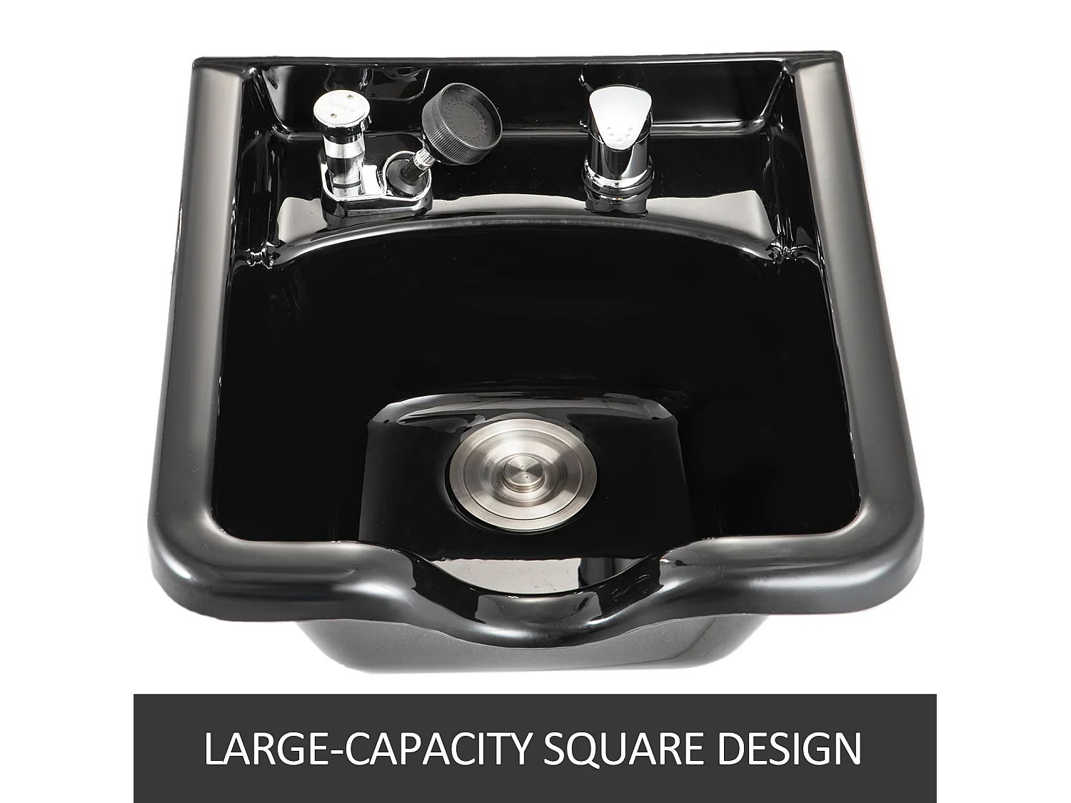 Shampoebak SucceBuy, Shampoebak van ABS-plastic, voor Kappers, Spa-centrum, Kapsalon, Schoonheidssalon, Huis, Zwart