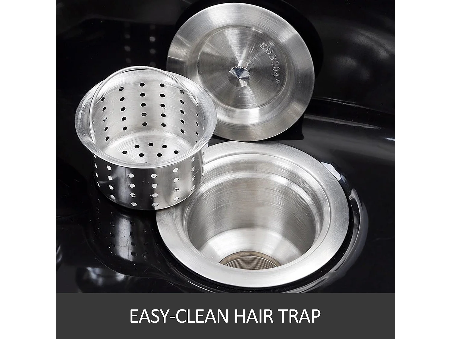 Shampoebak SucceBuy, Shampoebak van ABS-plastic, voor Kappers, Spa-centrum, Kapsalon, Schoonheidssalon, Huis, Zwart