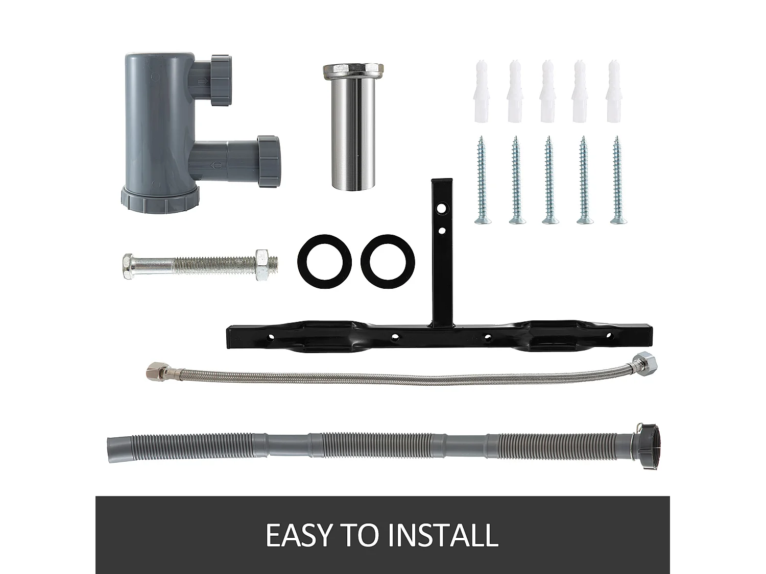 Shampoebak SucceBuy, Shampoebak van ABS-plastic, voor Kappers, Spa-centrum, Kapsalon, Schoonheidssalon, Huis, Zwart