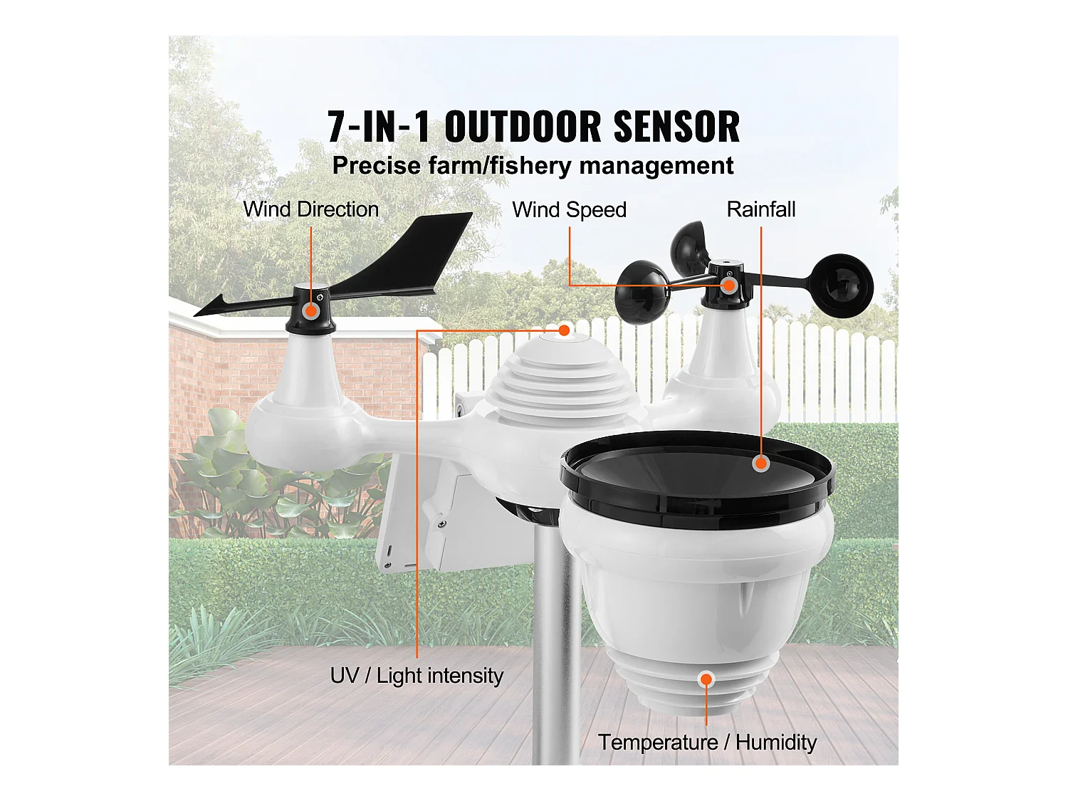 Station Météo Wi-Fi Énergie Solaire 7 en 1 SucceBuy, Écran TFT 17,78 cm, Télécommande Wi-Fi, avec Capteur Extérieur