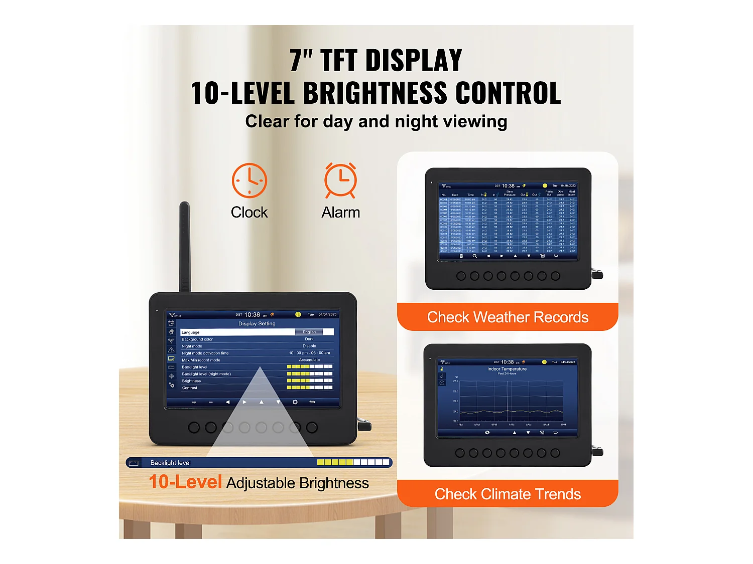 Station Météo Wi-Fi Énergie Solaire 7 en 1 SucceBuy, Écran TFT 17,78 cm, Télécommande Wi-Fi, avec Capteur Extérieur