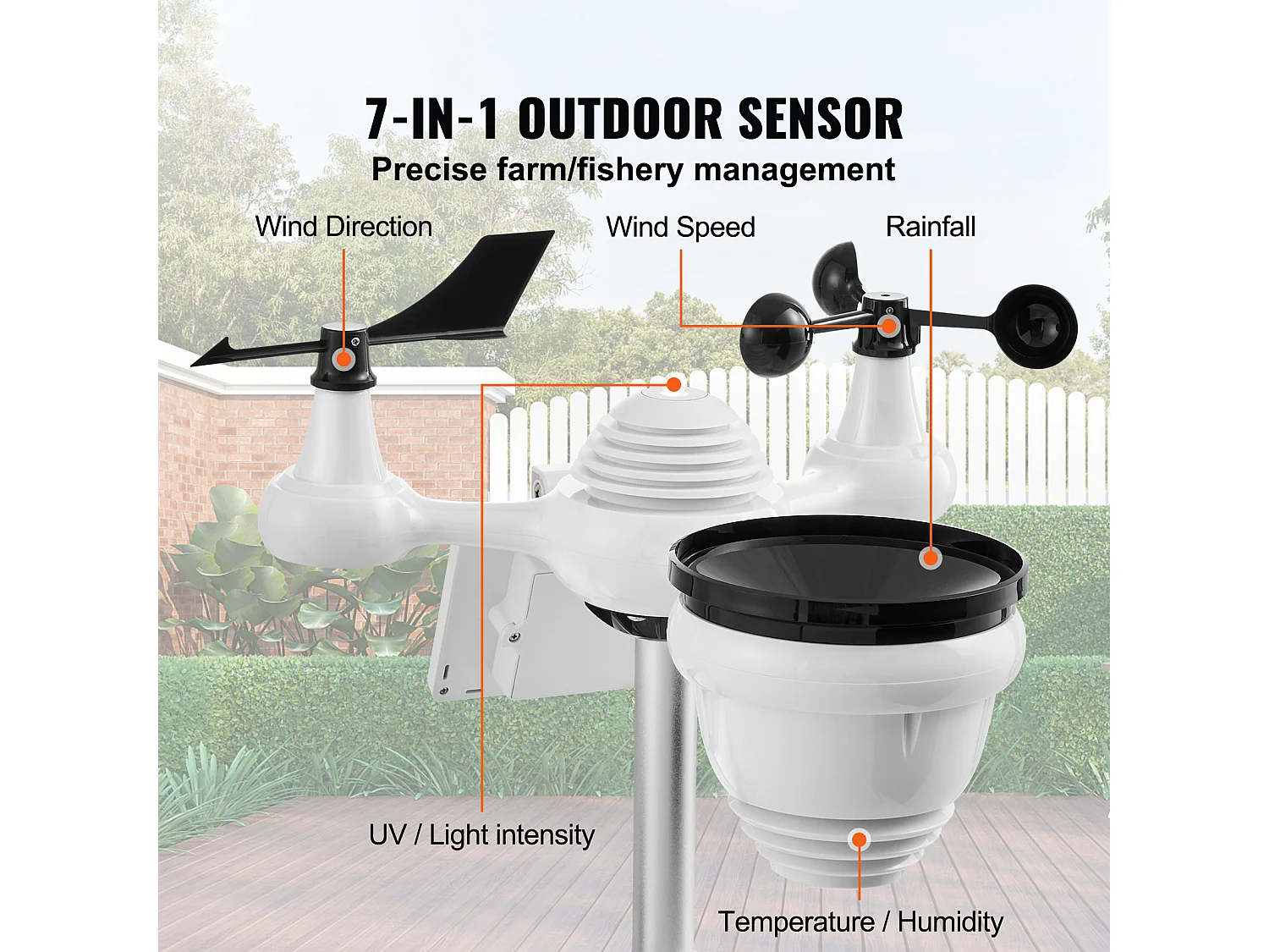 Station Météo Wi-Fi Énergie Solaire 7 en 1 SucceBuy, Écran TFT 17,78 cm, Télécommande Wi-Fi, avec Capteur Extérieur