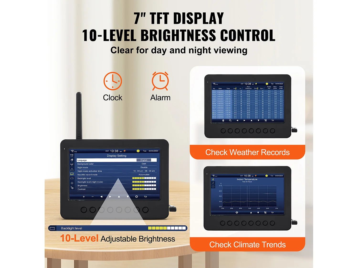 Station Météo Wi-Fi Énergie Solaire 7 en 1 SucceBuy, Écran TFT 17,78 cm, Télécommande Wi-Fi, avec Capteur Extérieur