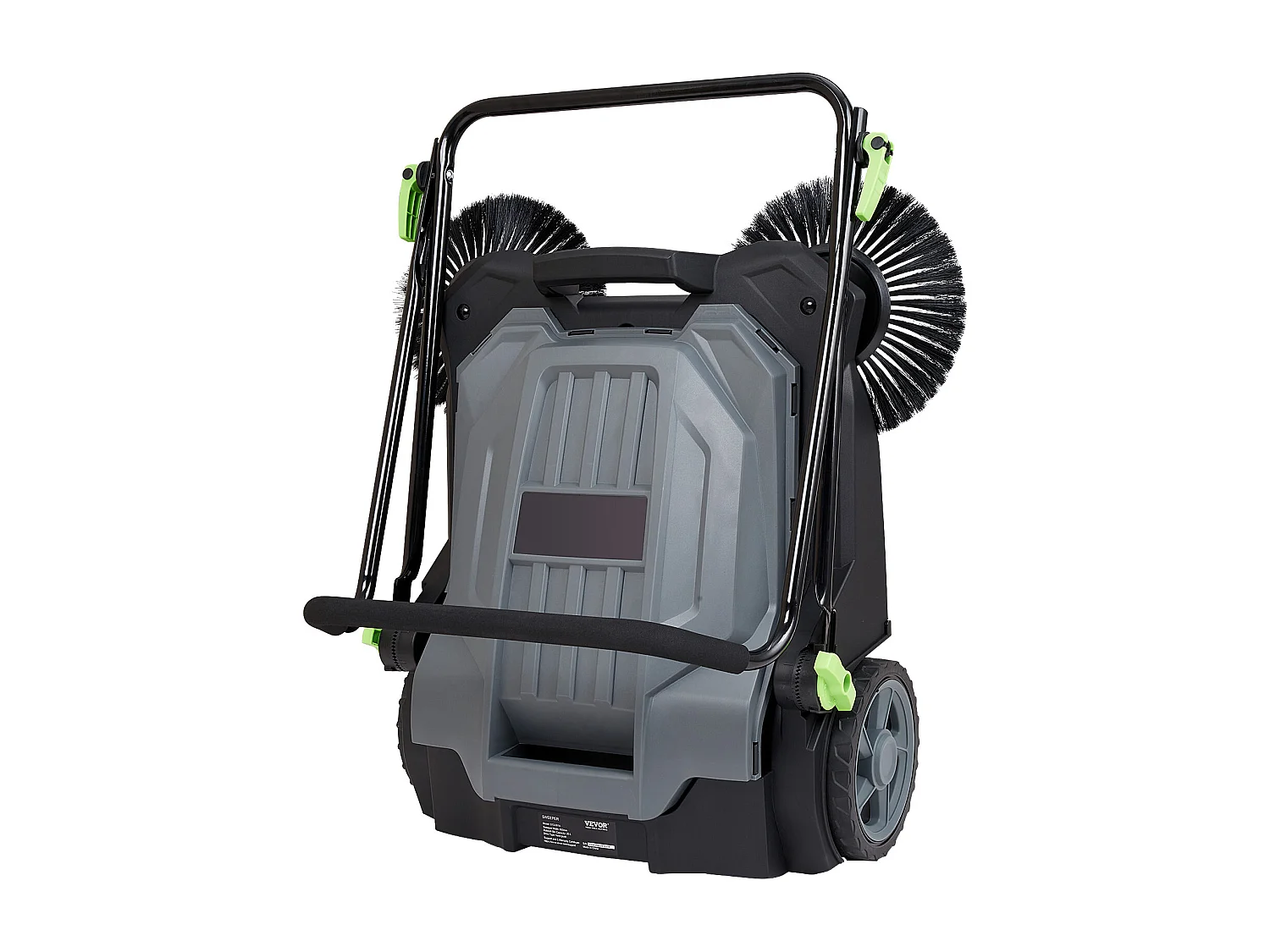 Balayeuse Autoportée SucceBuy, Largeur de 65.02 cm, Bac à Déchets de 18.9 l, avec Poignée Réglable et Pliable