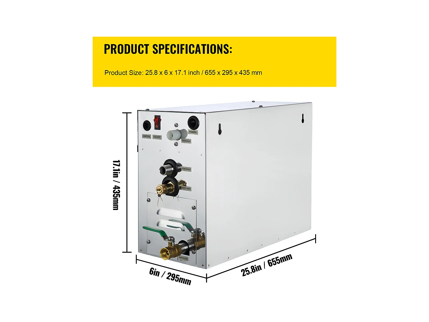 Générateur de Vapeur Sauna SucceBuy 9KW, avec Réservoir d'Eau 6 L, Moniteur LED, Drain Manuel, pour Hammam Domicile