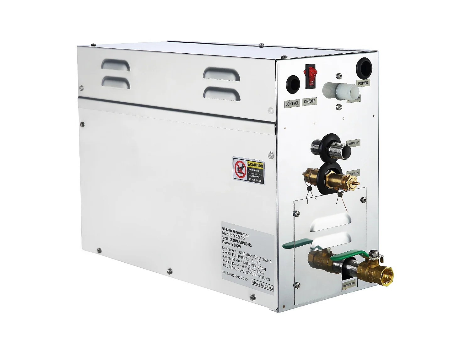 Générateur de Vapeur Sauna SucceBuy 9KW, avec Réservoir d'Eau 6 L, Moniteur LED, Drain Manuel, pour Hammam Domicile