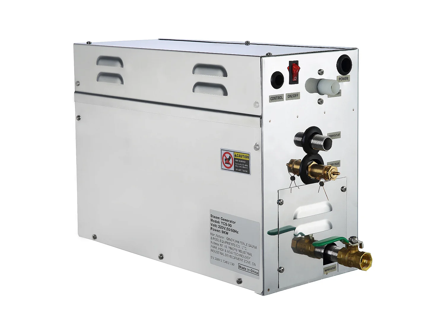 Générateur de Vapeur Sauna SucceBuy 9KW, avec Réservoir d'Eau 6 L, Moniteur LED, Drain Manuel, pour Hammam Domicile