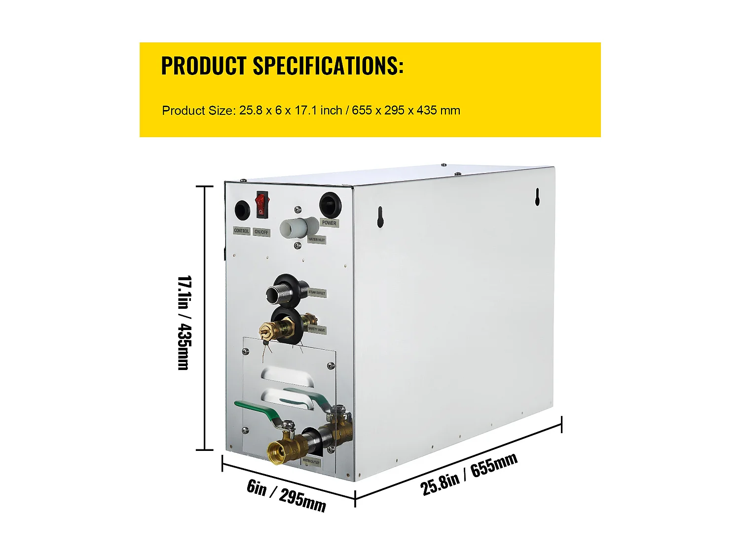 Générateur de Vapeur Sauna SucceBuy 9KW, avec Réservoir d'Eau 6 L, Moniteur LED, Drain Manuel, pour Hammam Domicile