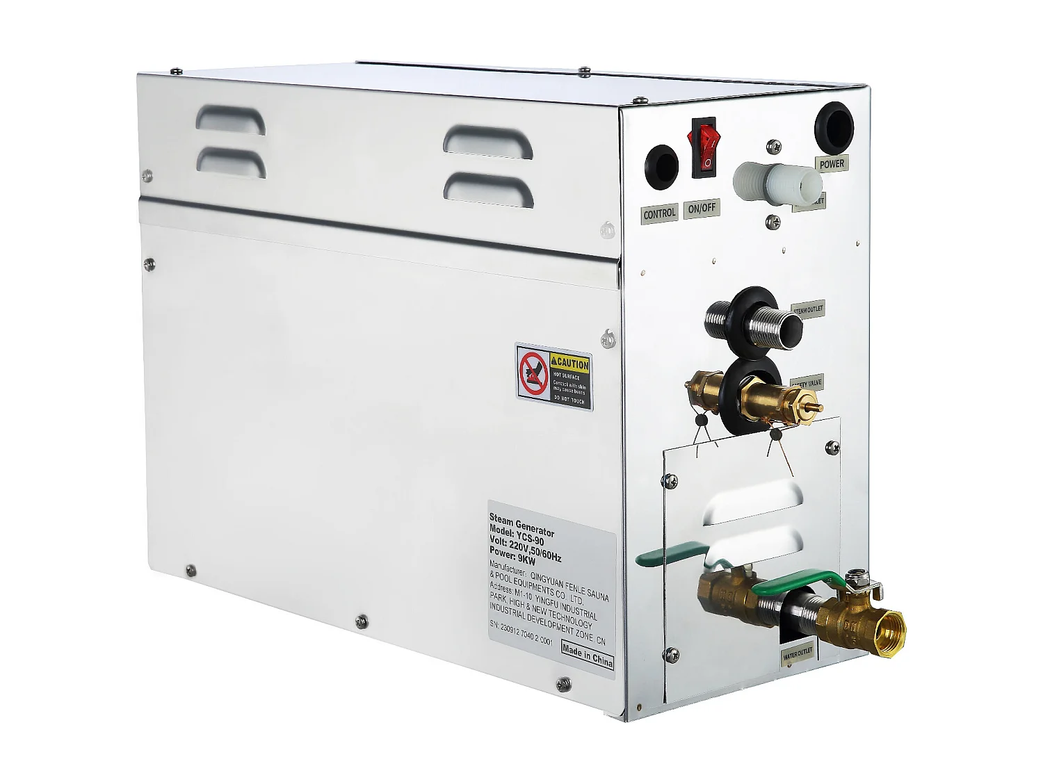 Générateur de Vapeur Sauna SucceBuy 9KW, avec Réservoir d'Eau 6 L, Moniteur LED, Drain Manuel, pour Hammam Domicile