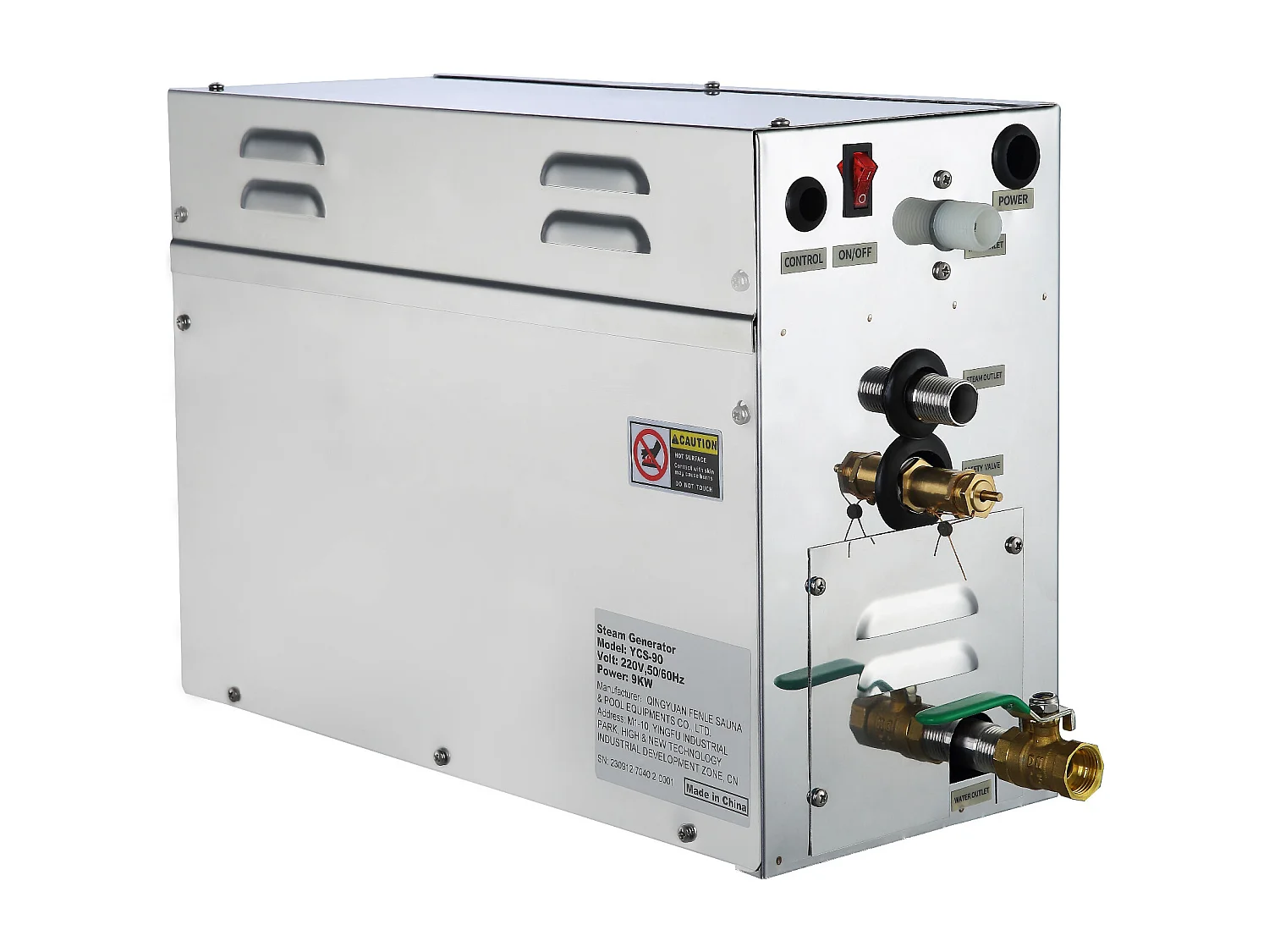 Générateur de Vapeur Sauna SucceBuy 9KW, avec Réservoir d'Eau 6 L, Moniteur LED, Drain Manuel, pour Hammam Domicile