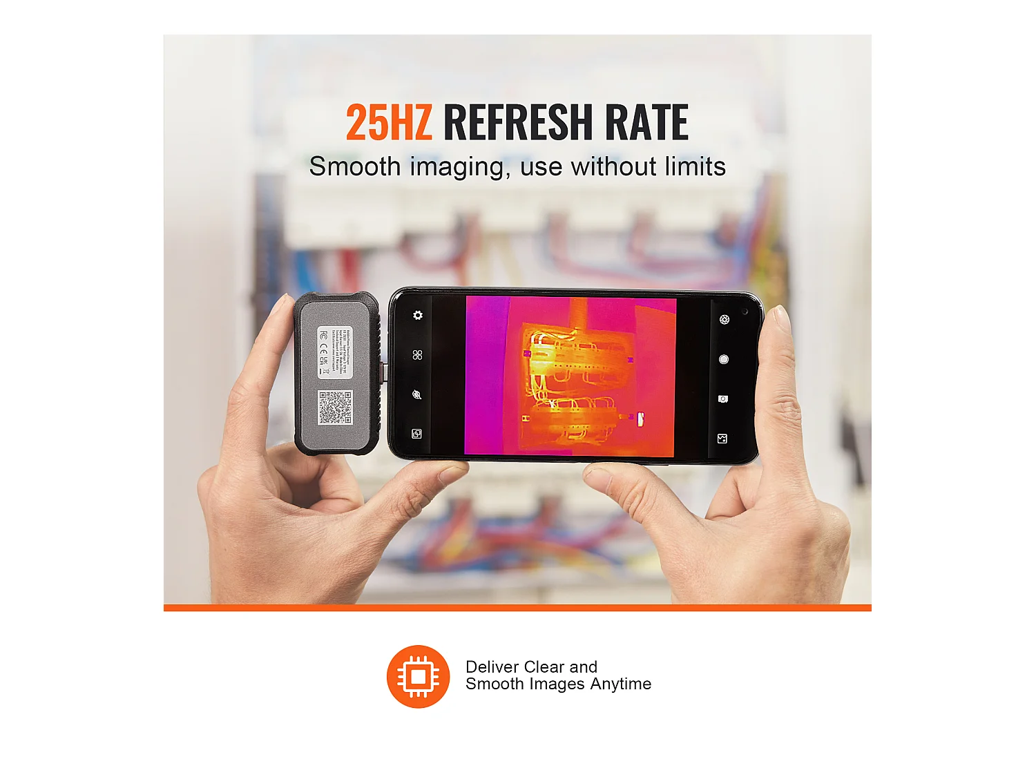 Caméra Thermique SucceBuy pour Android, Résolution IR 256x192, Taux de Rafraîchissement 25 Hz