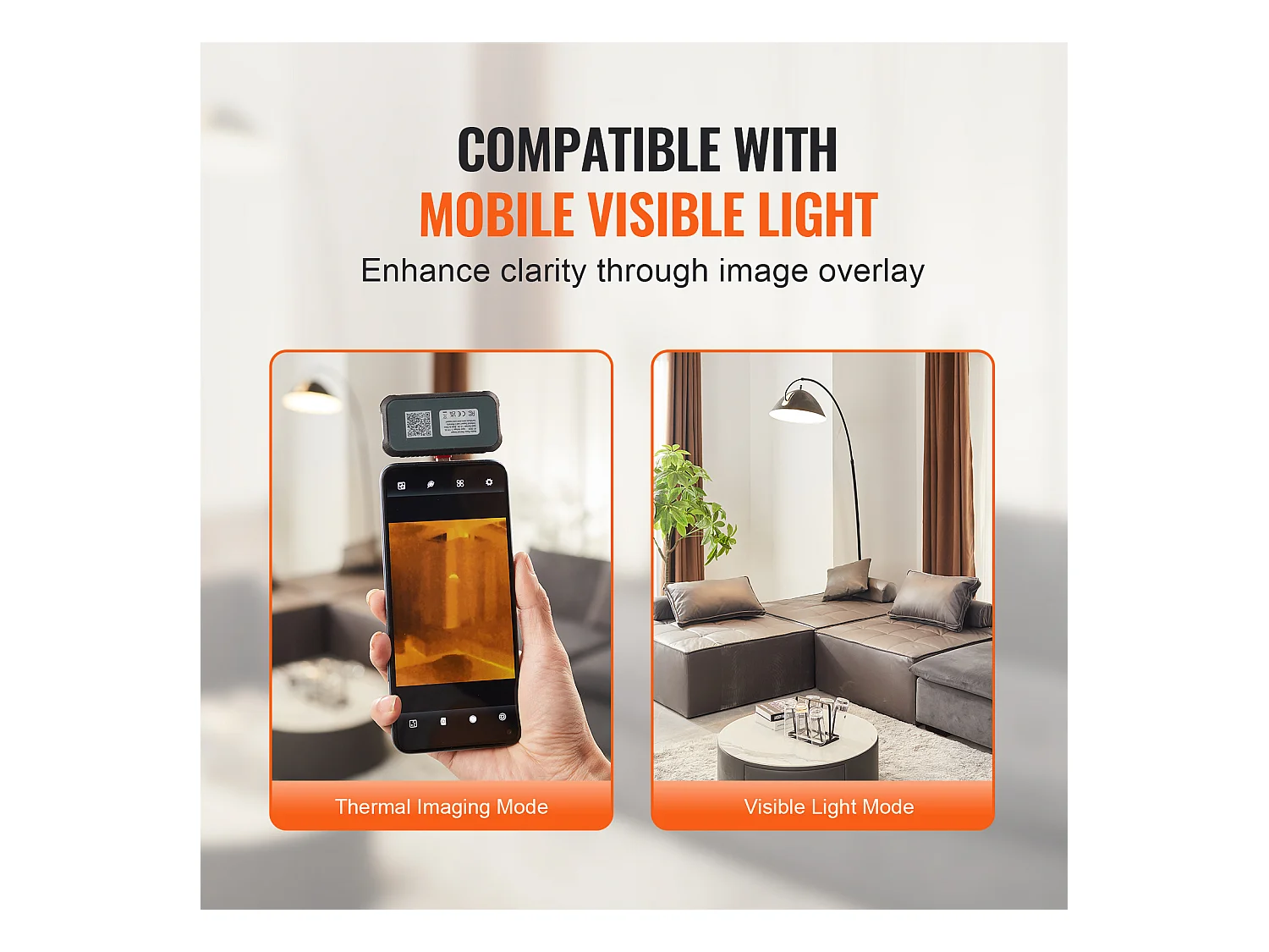 Caméra Thermique SucceBuy pour Android, Résolution IR 256x192, Taux de Rafraîchissement 25 Hz