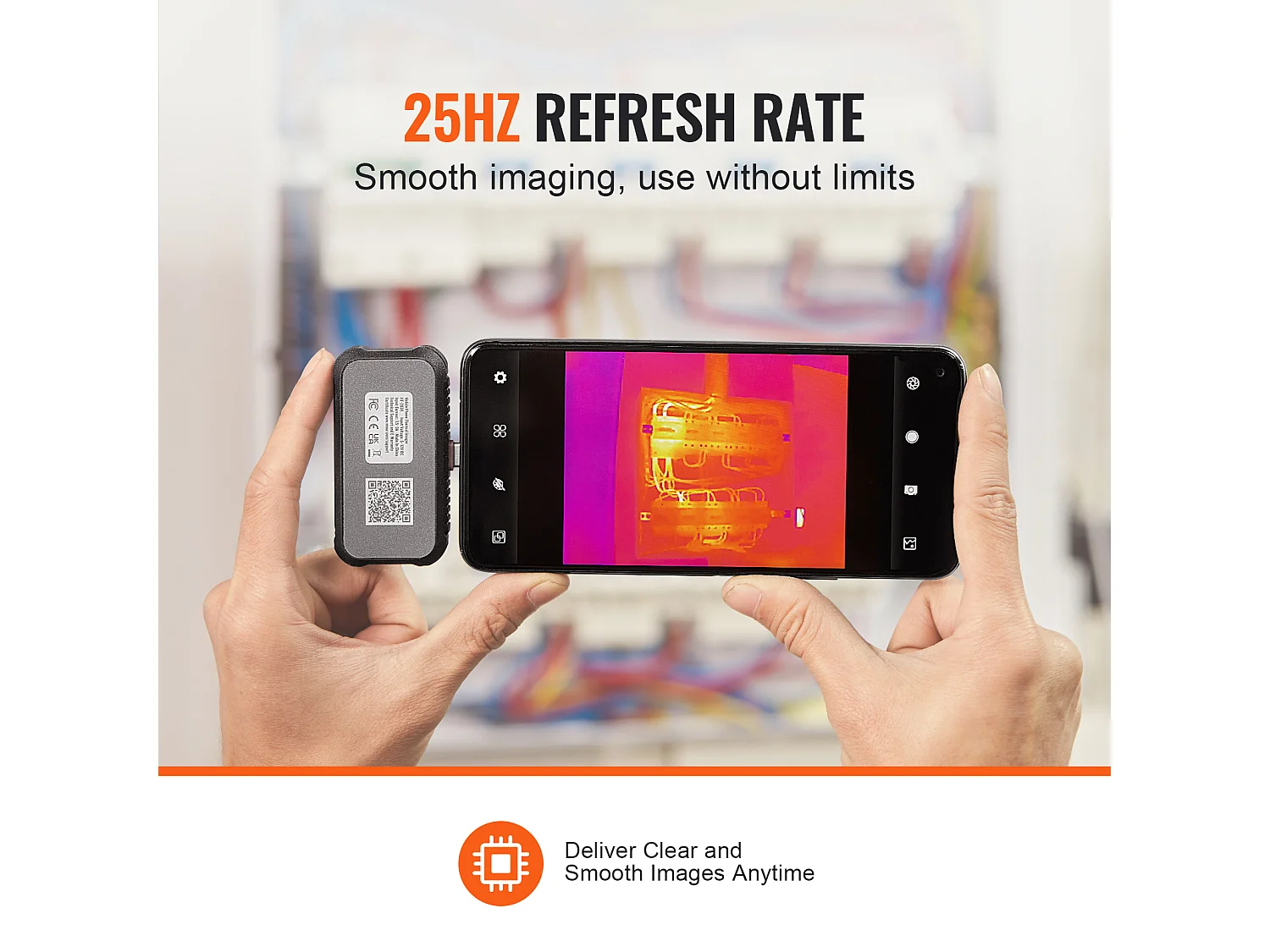 Caméra Thermique SucceBuy pour Android, Résolution IR 256x192, Taux de Rafraîchissement 25 Hz