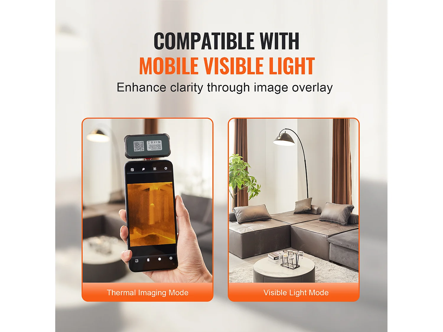 Caméra Thermique SucceBuy pour Android, Résolution IR 256x192, Taux de Rafraîchissement 25 Hz