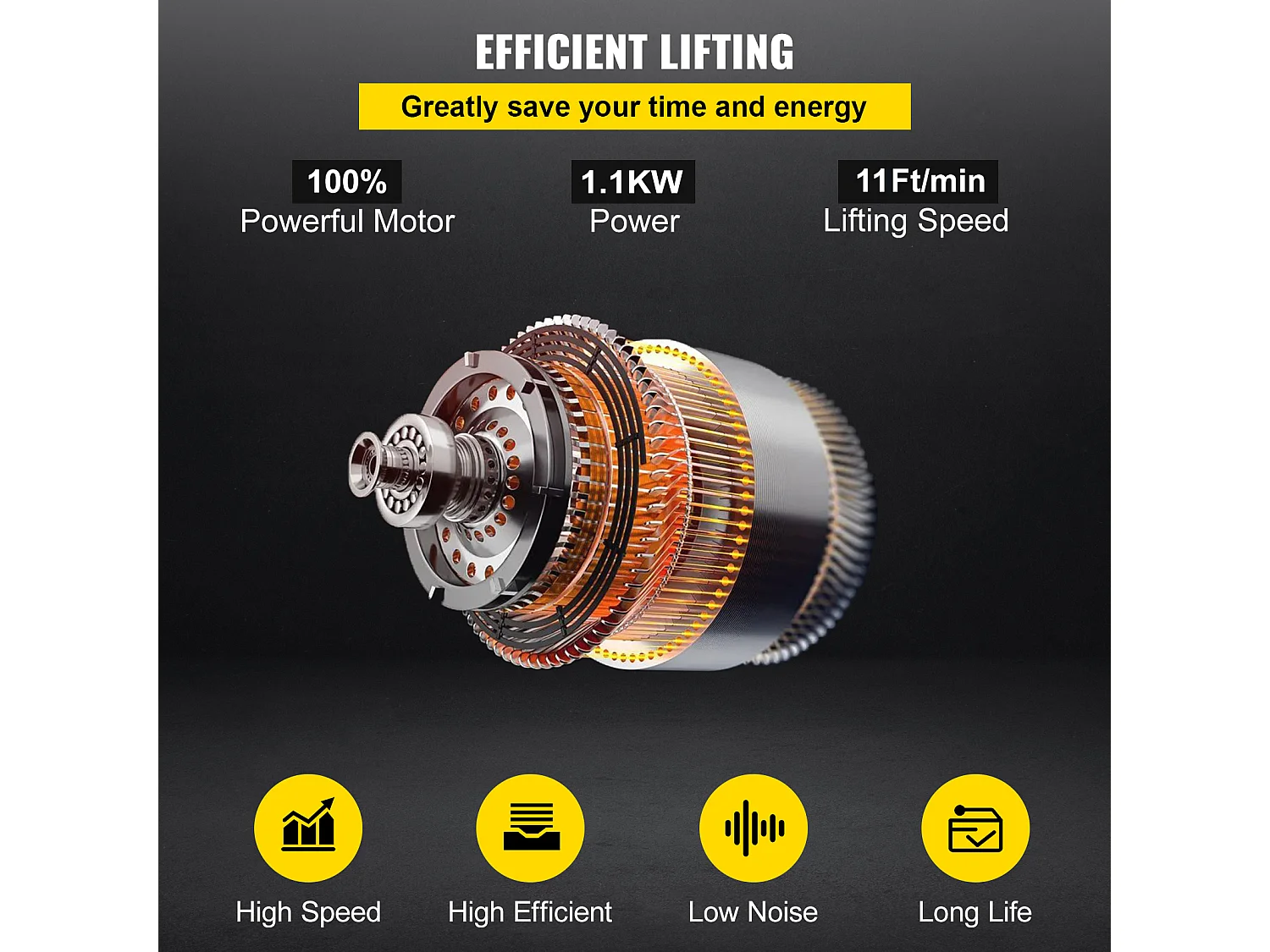 Treuil Électrique, SucceBuy Palan Électrique à Chaîne Monophasé, Capacité de Charge de 998 KG, Capacité de Levage de 33 CM