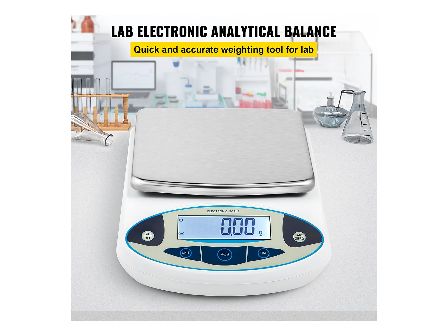 Balance Analytique de Laboratoire SucceBuy, Balance de Précision Numérique 5000 g x 0,01 g, Pesage Bijoux Échantillons