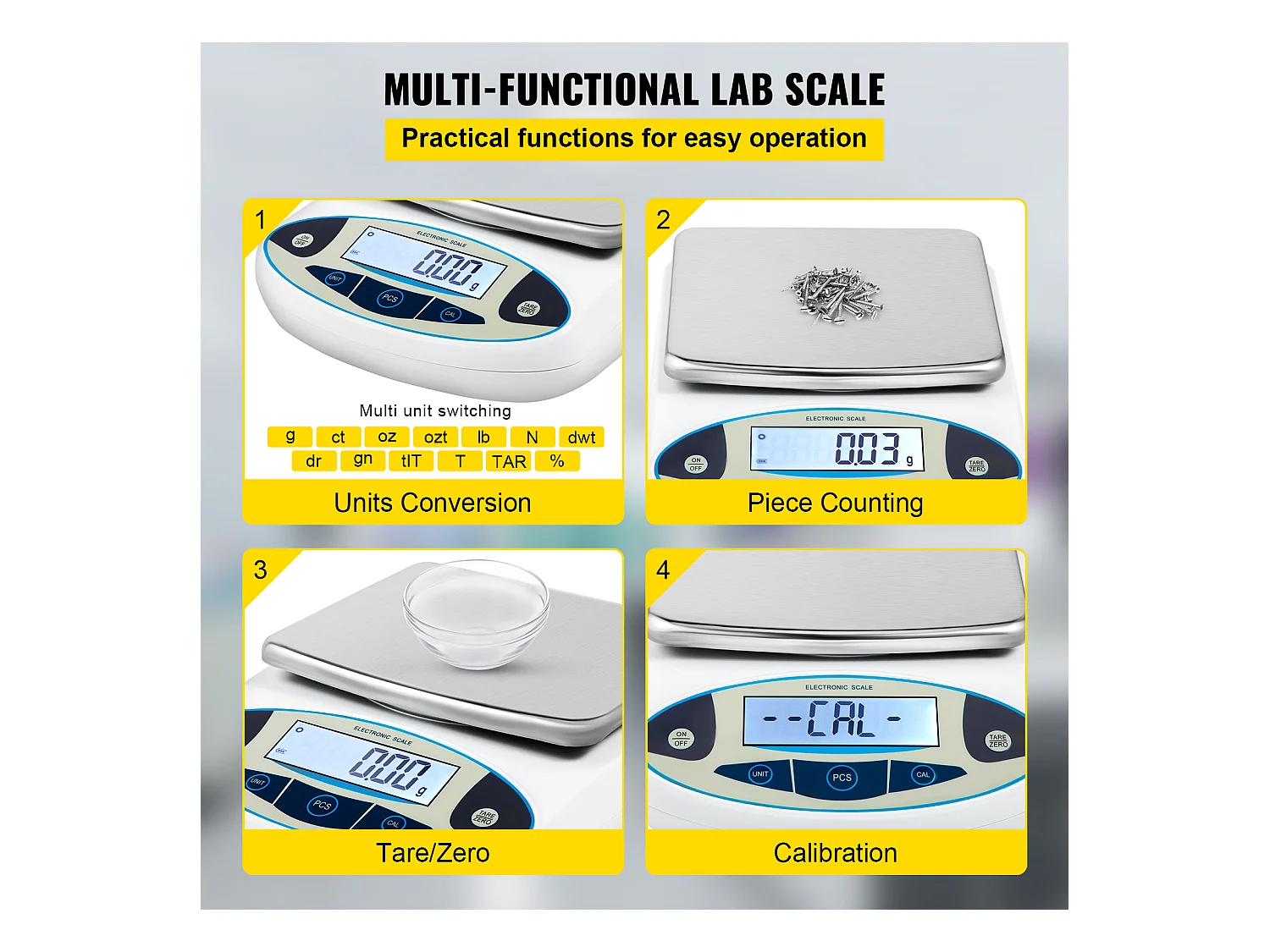 Balance Analytique de Laboratoire SucceBuy, Balance de Précision Numérique 5000 g x 0,01 g, Pesage Bijoux Échantillons
