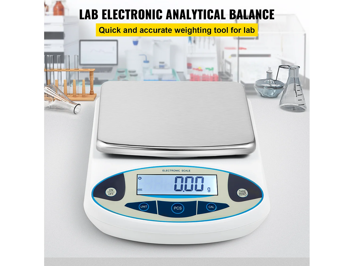 Balance Analytique de Laboratoire SucceBuy, Balance de Précision Numérique 5000 g x 0,01 g, Pesage Bijoux Échantillons