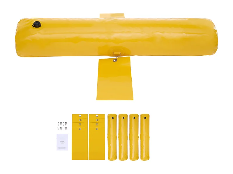 Barrera Anti-Inundación SucceBuy, 4 Piezas, 122 x 25 x 17 cm, Portátil y Fácil de Usar para Casa, Entrada, Callejón, Amarillo