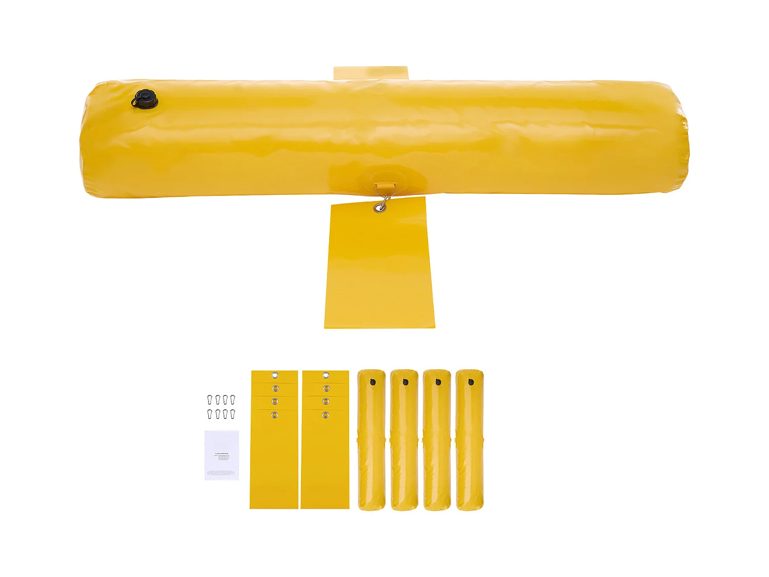 Barrière Anti-Inondation SucceBuy, 4 Pièces, 122 x 25 x 17 cm, Portable et Facile à Utiliser pour Maison, Entrée, Allée, Jaune