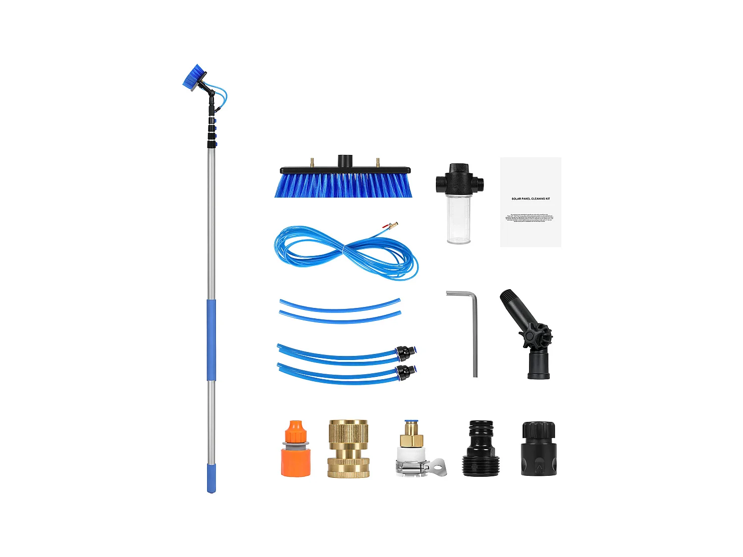 Kit Perche Télescopique SucceBuy Nettoyage de Panneaux Solaires Extensible à 7,3 M