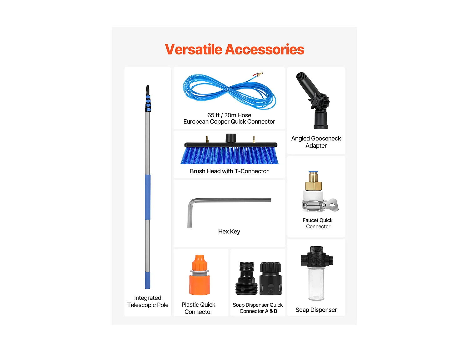 Kit Perche Télescopique SucceBuy Nettoyage de Panneaux Solaires Extensible à 7,3 M