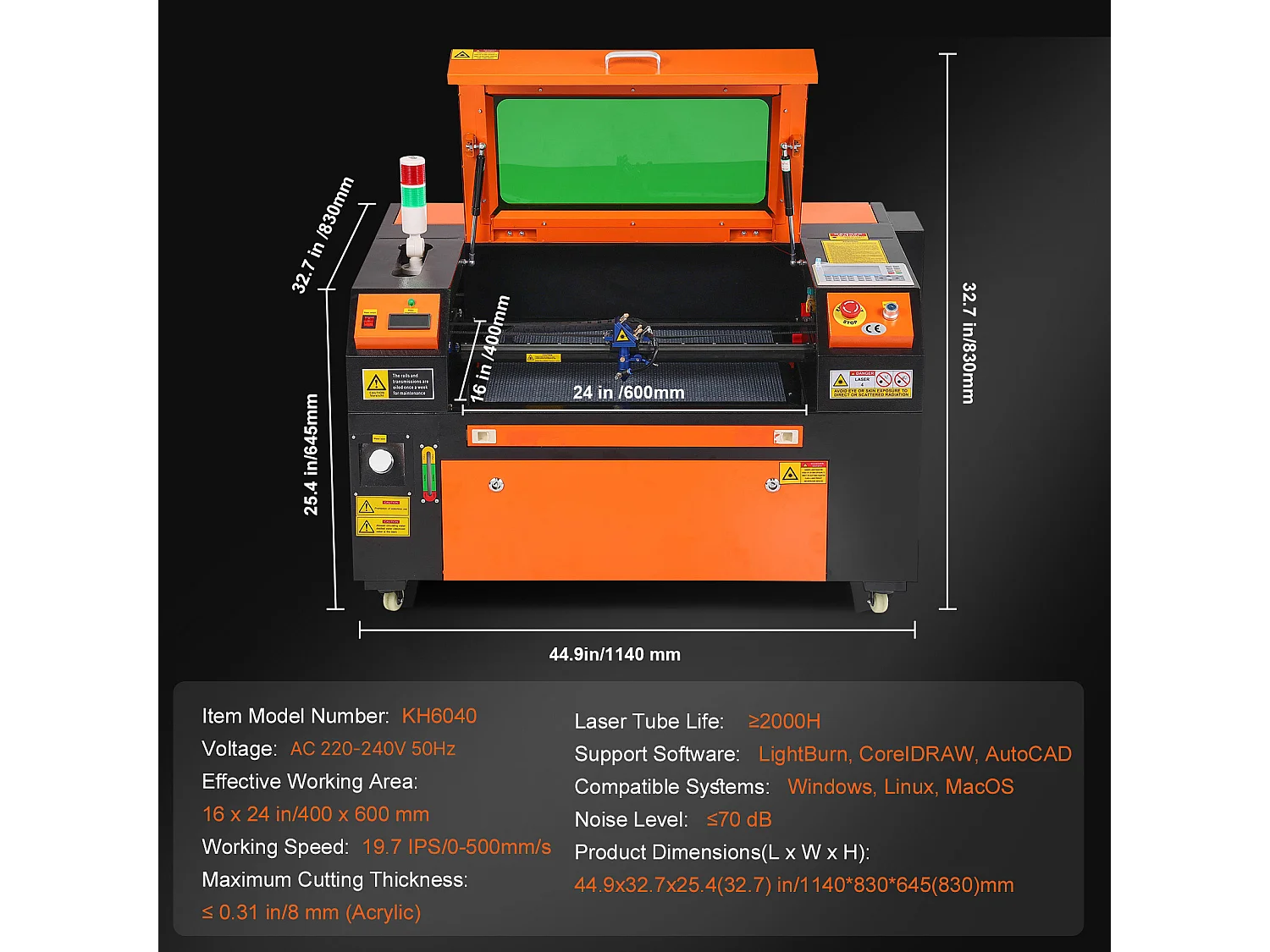 Graveur Laser, SucceBuy Graveur laser CO2 60 W 40 x 60 cm Machine de Gravure et D'impression