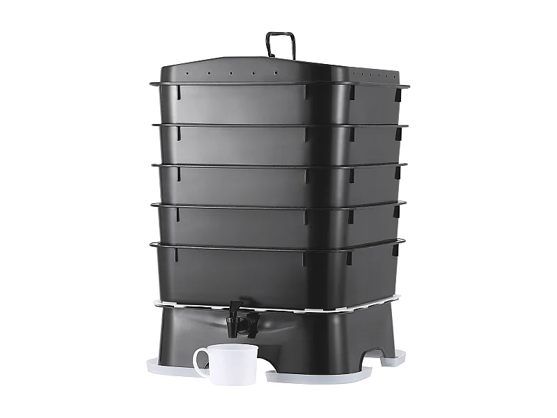 Compostiera per Vermi SucceBuy a 5 Vassoi, 50 Litri, per Giardino, per Interni ed Esterni