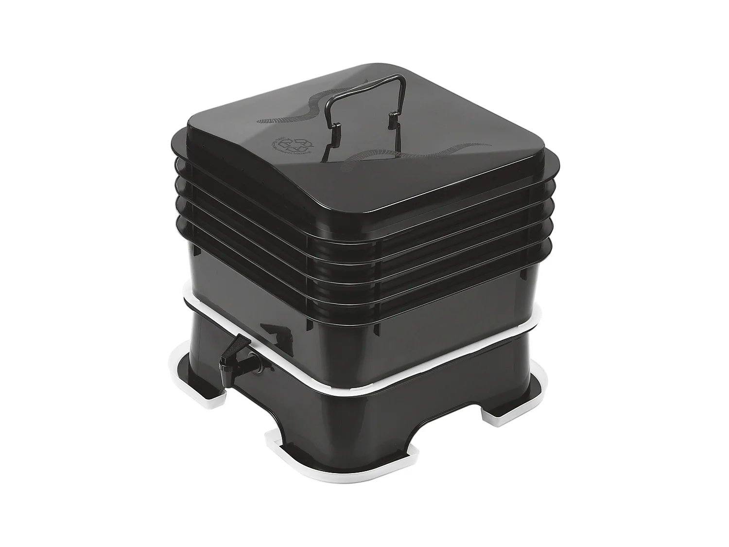 Lombricomposteur SucceBuy à 5 Plateaux Composteur de Jardin 50 L Bac à Compost à Vers Extérieur Intérieur