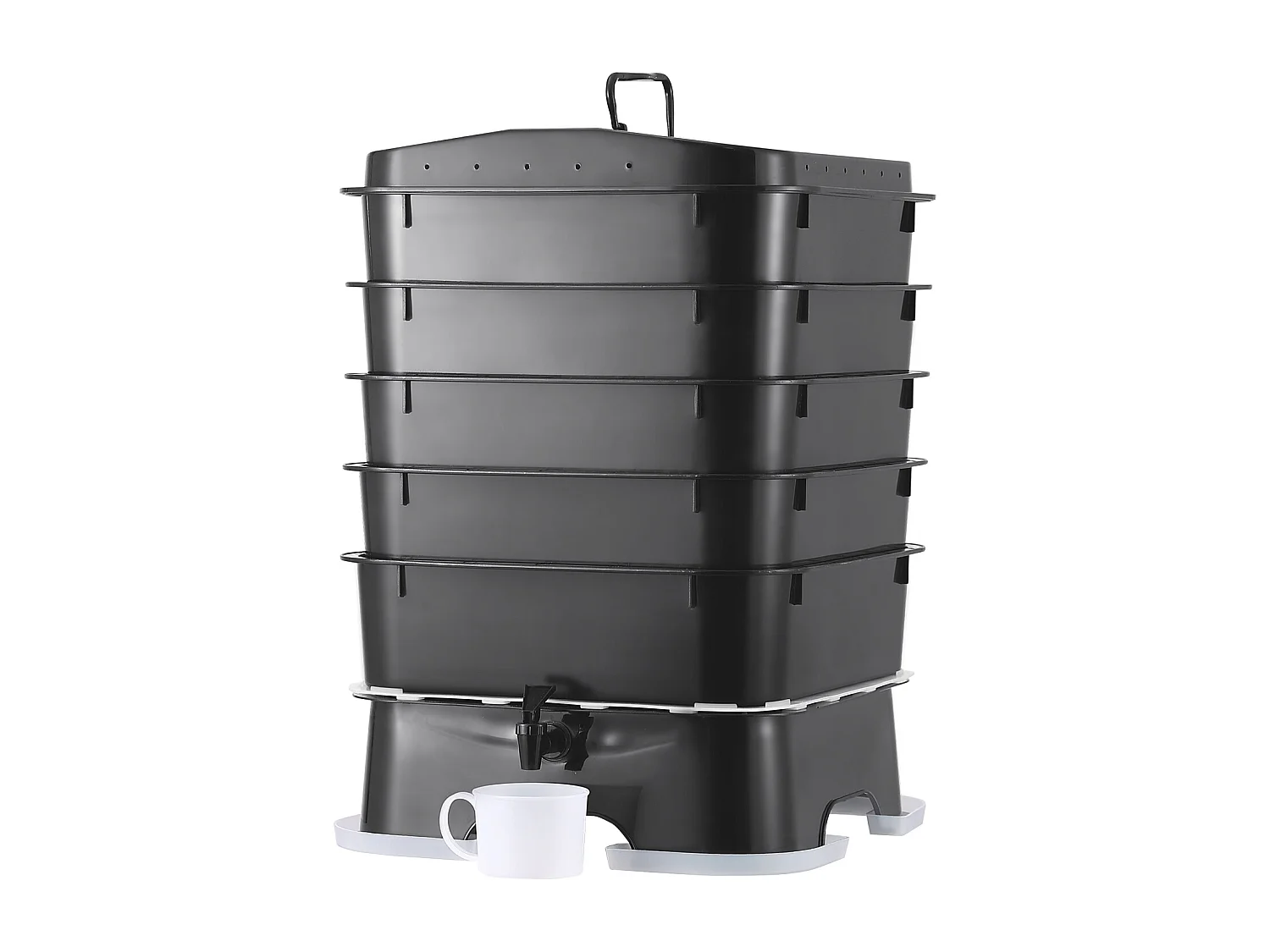 Wormencompostbak SucceBuy 5-Laden 50L Tuincompostbak Binnen en Buiten