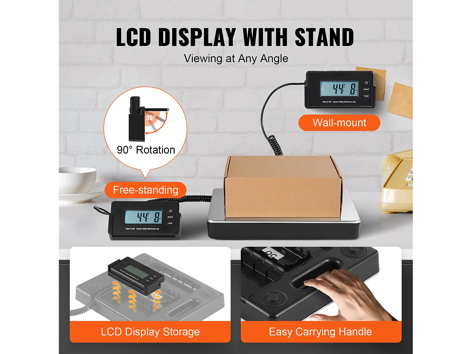 Balance d'Expédition Numérique SucceBuy 200 kg x 50 g, pour Bagages Maison Bureau de Poste Alimentation CA/CC