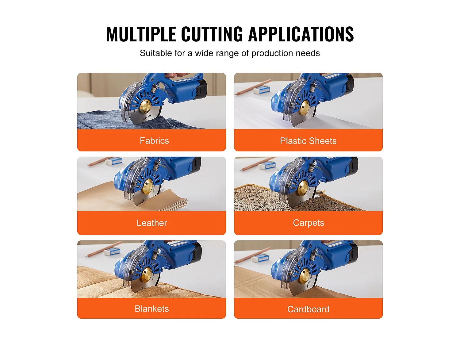 Draadloze Elektrische Naaischaar SucceBuy 150W Elektrische Roterende Stofsnijder Snijdikte 27MM Mes 100MM 5 Instelbare Snelheden