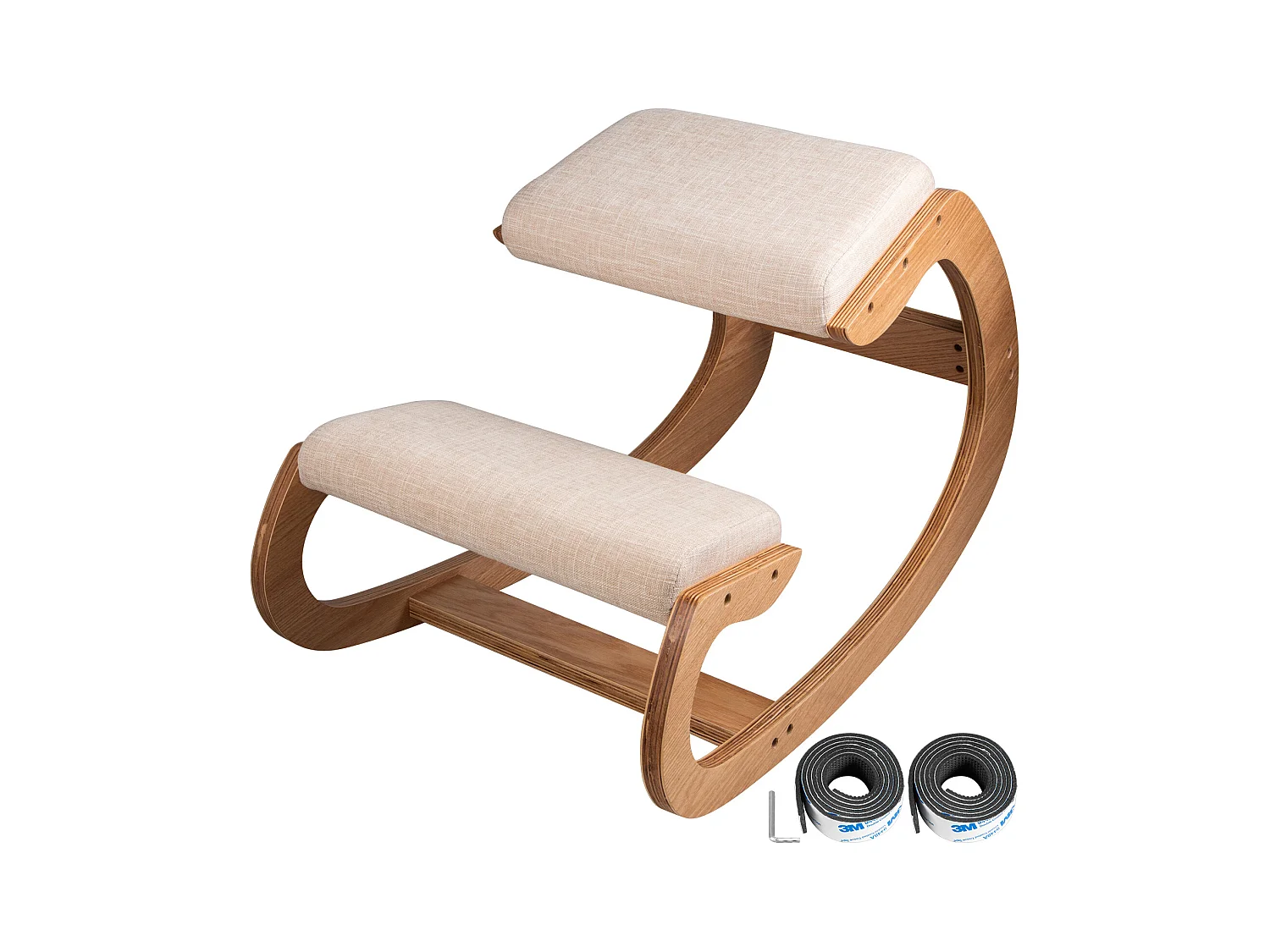 Tabouret Ergonomique - Siège Assis à Genoux, SucceBuy Tabouret en Bois Ergonomique à Genoux, à Bascule et Correcteur de Posture pour le Bureau et la Maison