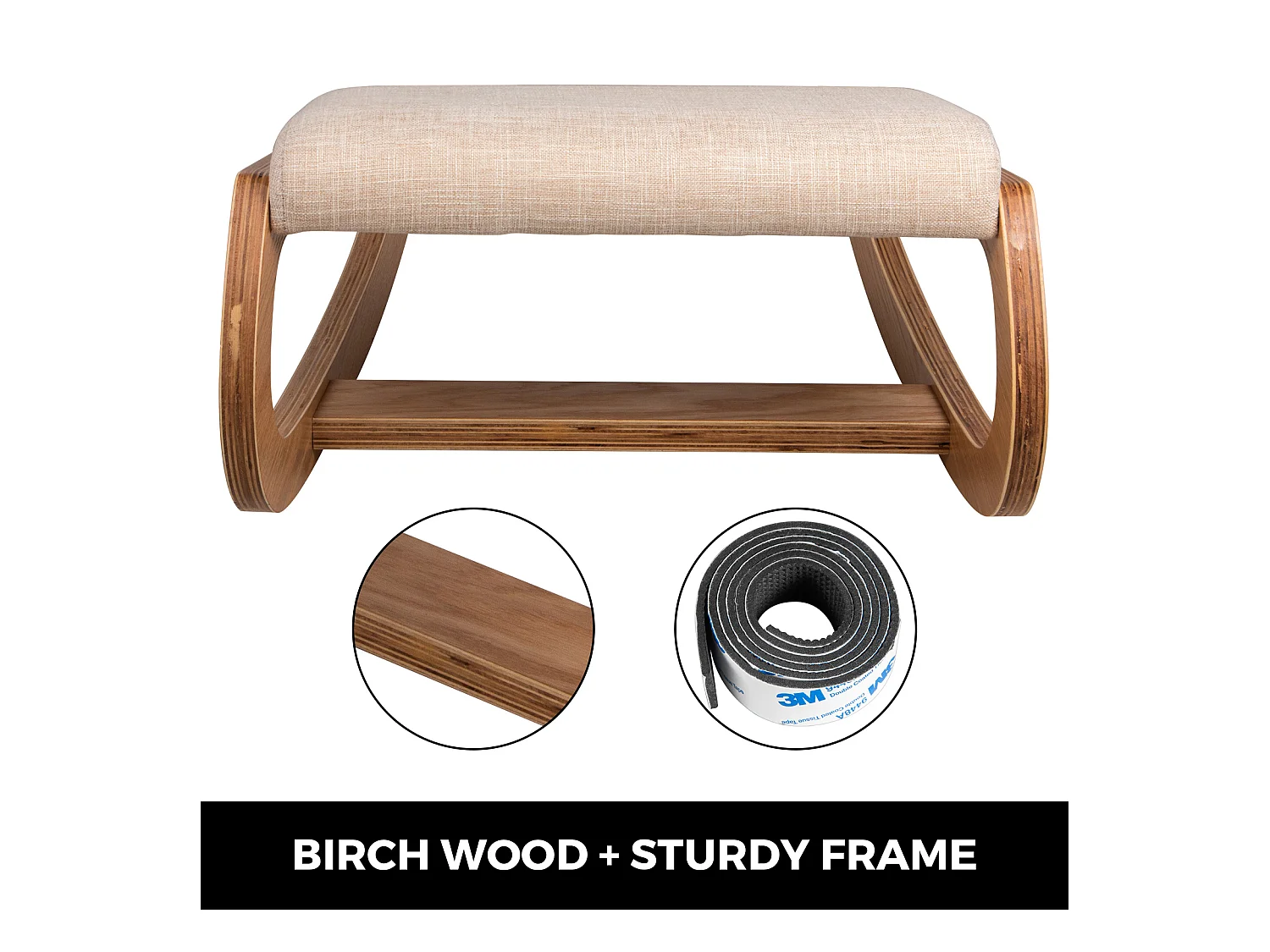 Tabouret Ergonomique - Siège Assis à Genoux, SucceBuy Tabouret en Bois Ergonomique à Genoux, à Bascule et Correcteur de Posture pour le Bureau et la Maison