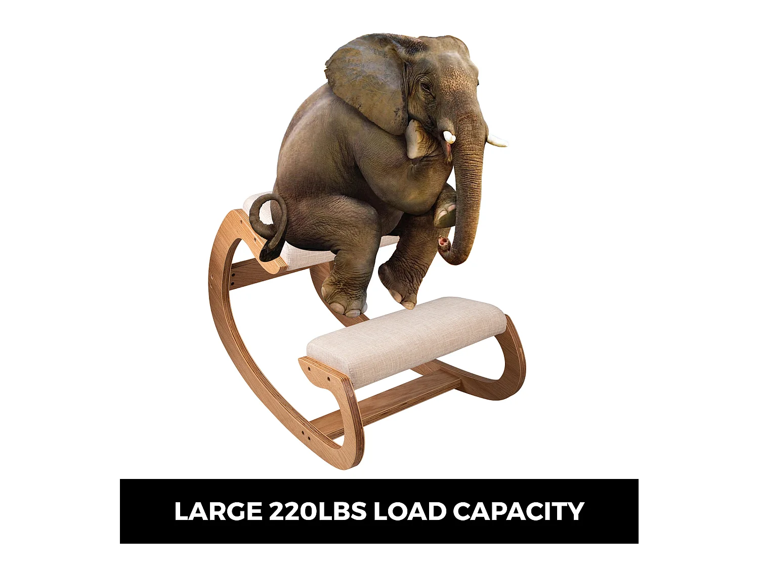 Tabouret Ergonomique - Siège Assis à Genoux, SucceBuy Tabouret en Bois Ergonomique à Genoux, à Bascule et Correcteur de Posture pour le Bureau et la Maison