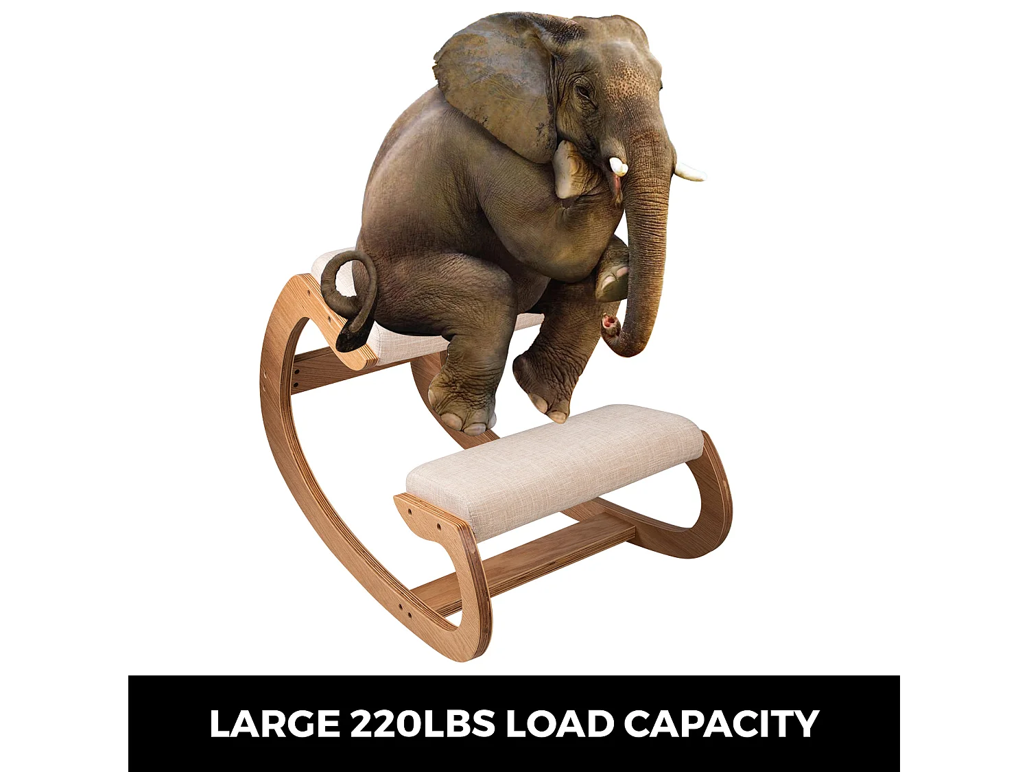 Tabouret Ergonomique - Siège Assis à Genoux, SucceBuy Tabouret en Bois Ergonomique à Genoux, à Bascule et Correcteur de Posture pour le Bureau et la Maison