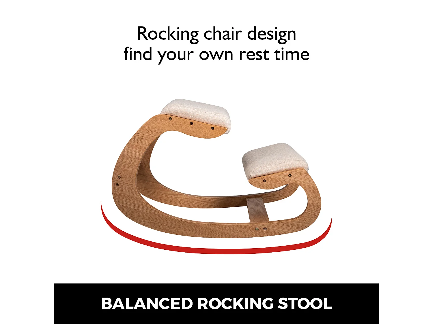 Tabouret Ergonomique - Siège Assis à Genoux, SucceBuy Tabouret en Bois Ergonomique à Genoux, à Bascule et Correcteur de Posture pour le Bureau et la Maison