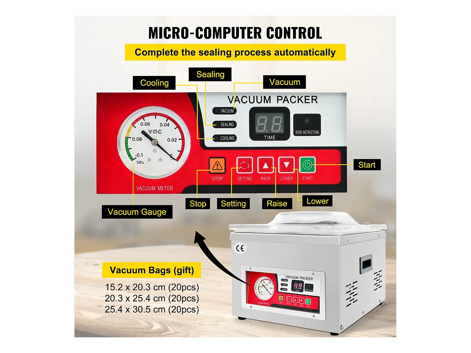 Macchina per Sottivuoto SucceBuy, Camera Commerciale per Sottivuoto 260W