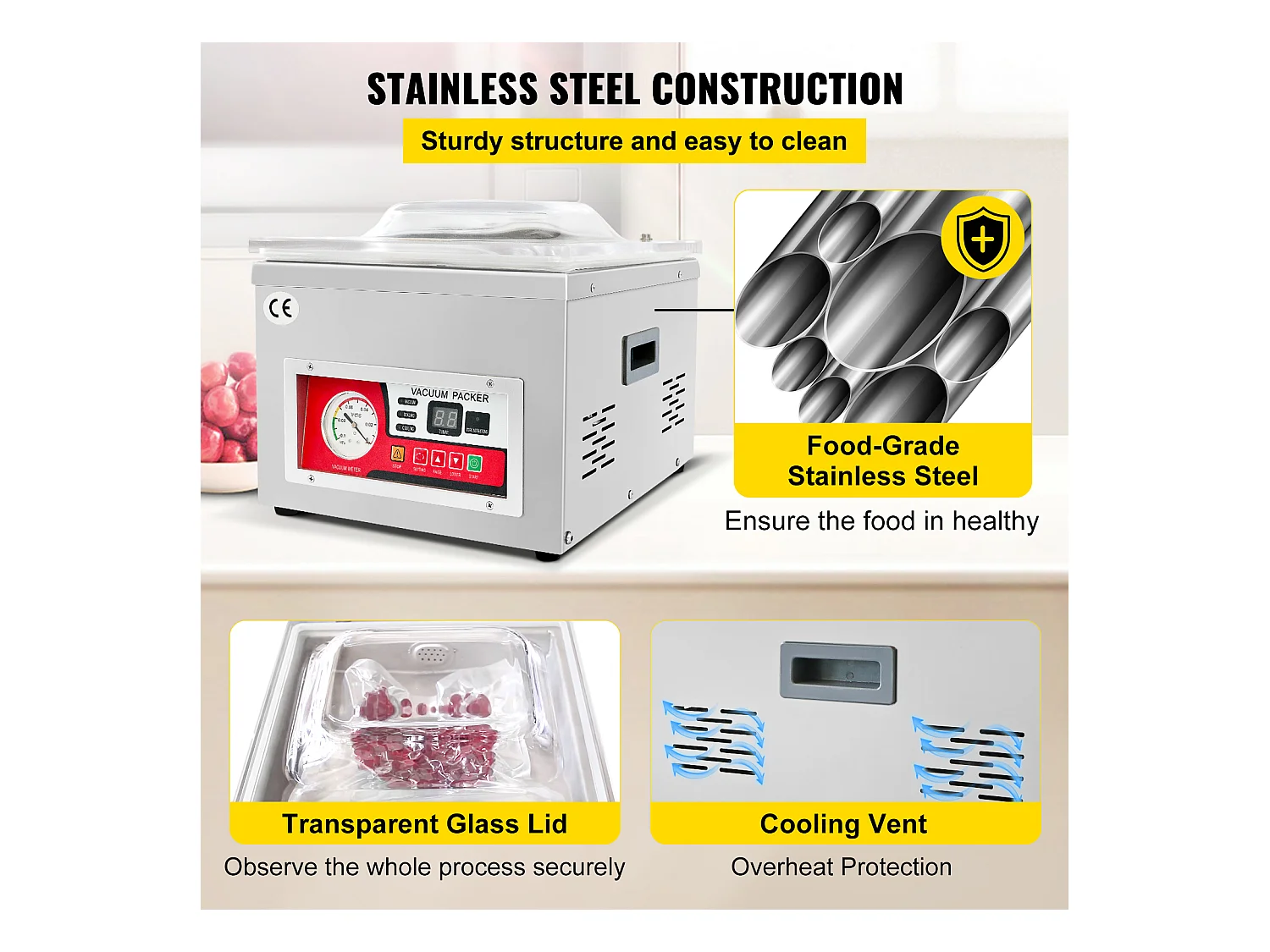 Macchina per Sottivuoto SucceBuy, Camera Commerciale per Sottivuoto 260W